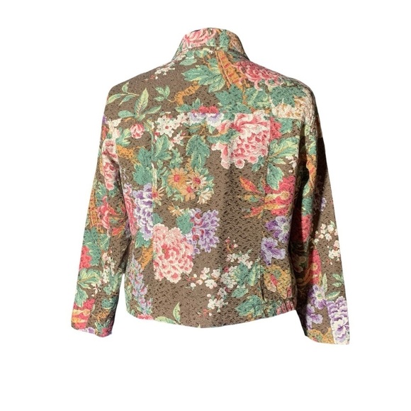 Coldweather Creek Vintage Floral Brown Blazer - Picture 3 of 10